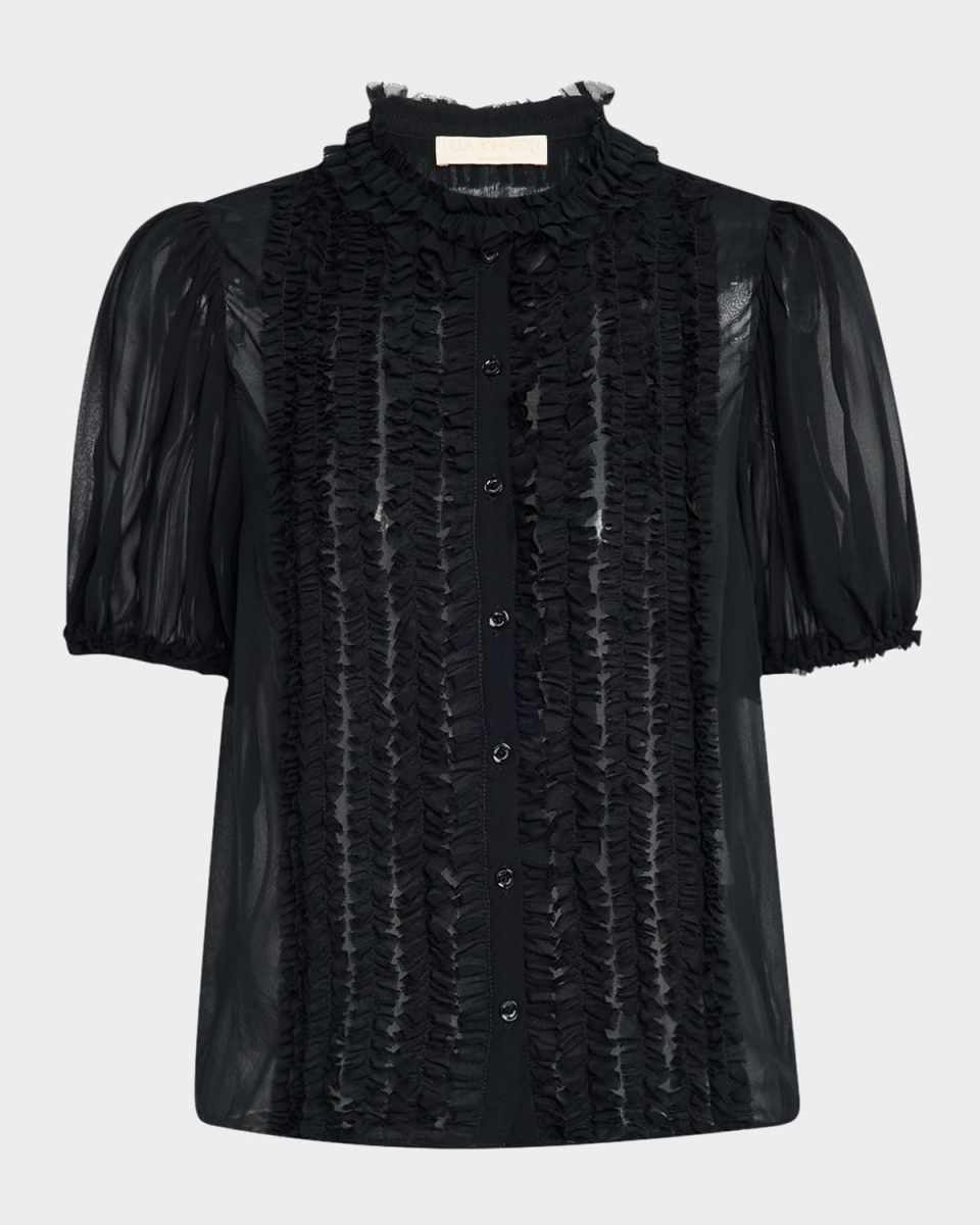Adira Ruffled Silk Top